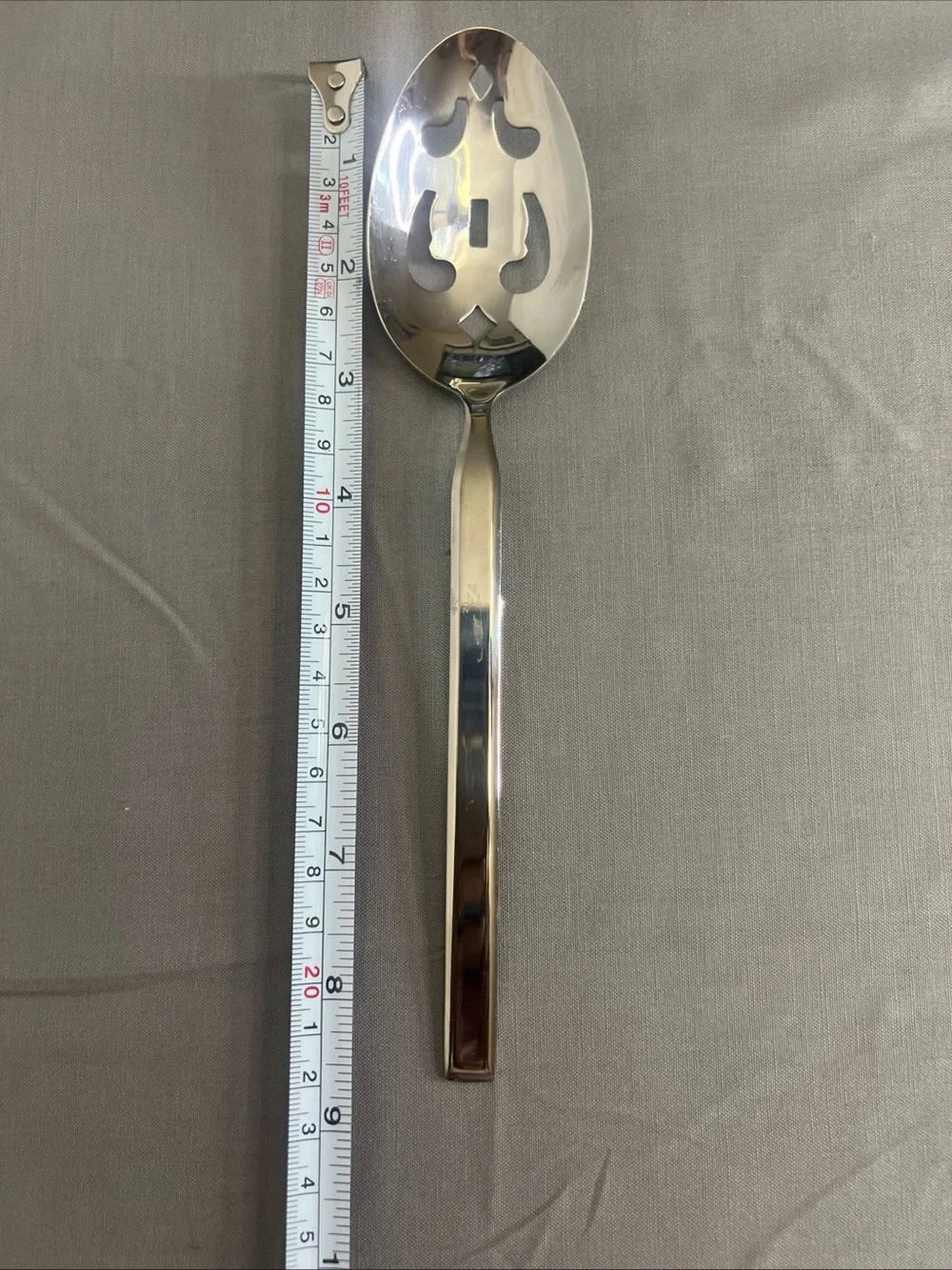 Polished Silver Serving Spoon and Fork Set - Elegant Stainless Serving Utensils